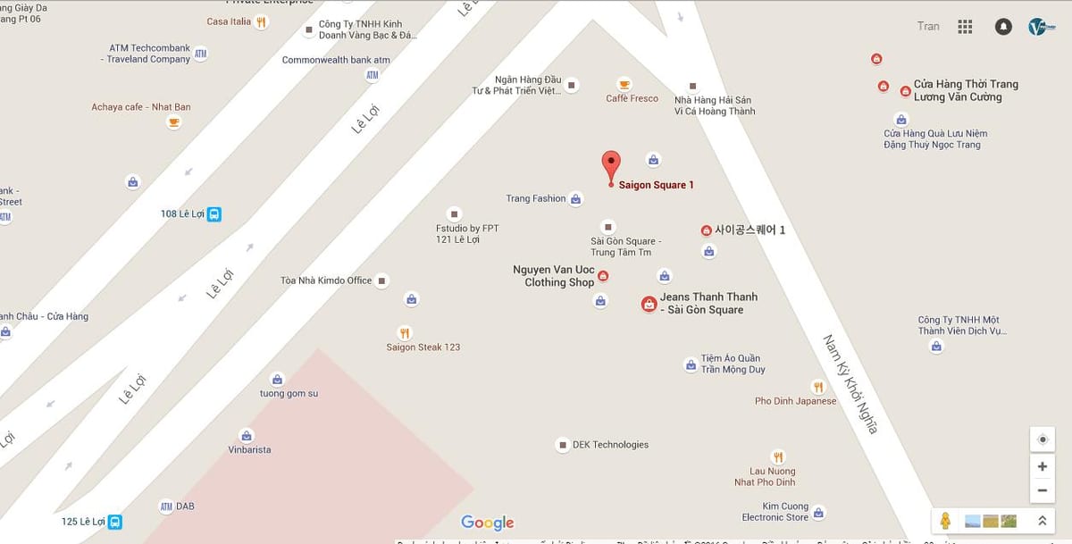 Mapa saigon námestie