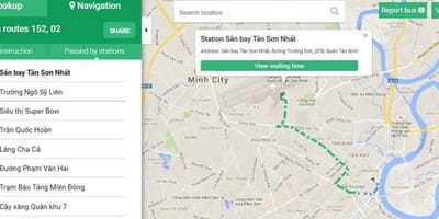 Mapa ho chi minh autobus 152 trasy